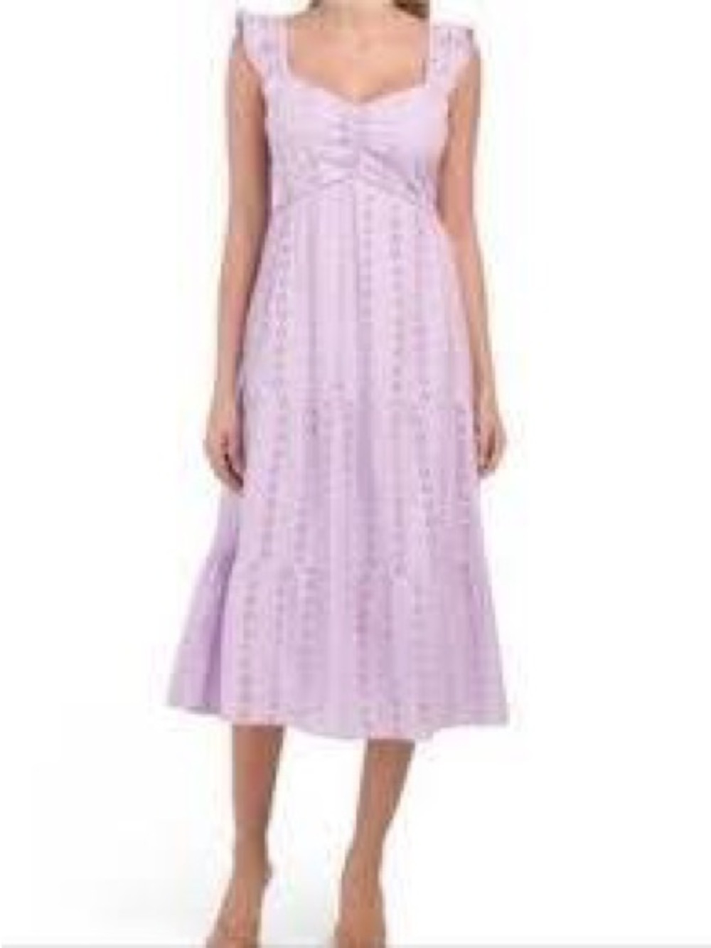 Lavender Eyelet Midi Dress - Women
